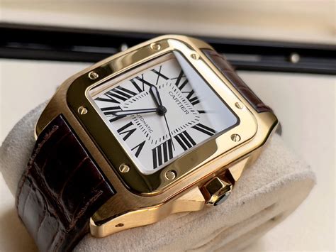 cartier santos 100 xl rose gold price|cartier santos 100 price uk.